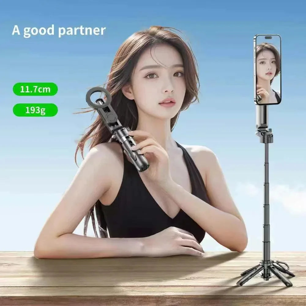 Magesafe Phone Grip Tripod Selfie Stick Magnetic Phone Tripod Wireless Bluetooth With Remote For iPhone Android Universal All