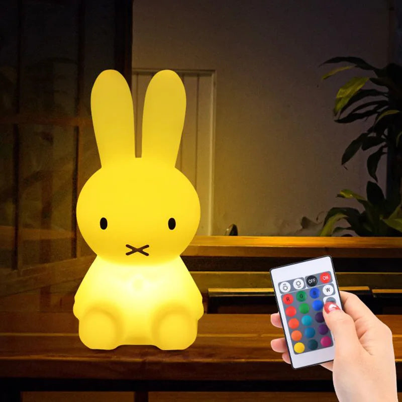 Creative Miffy Night Light Cute Cartoon Charging Home Decor Accessories Bedside Warm Night Light Kawaii Anime Toys Girl Gifts