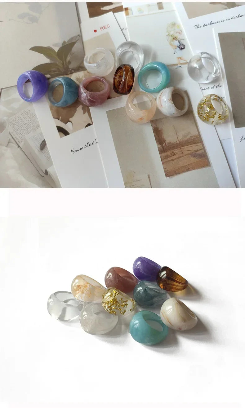 Exaggerated Creative Rings Acrylic Resin Rings for Woman Girls y2k Fashion Jewelry Accessories Party Dress Jewelry mens rings