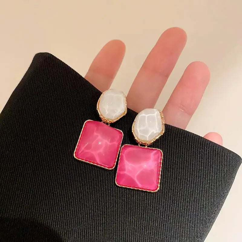 925 Silver Needle Korean Fashion Dream Colorful Crystal Earrings For Women Jewelry 2025 Trending Luxury Cube Sugar Stud Earrings