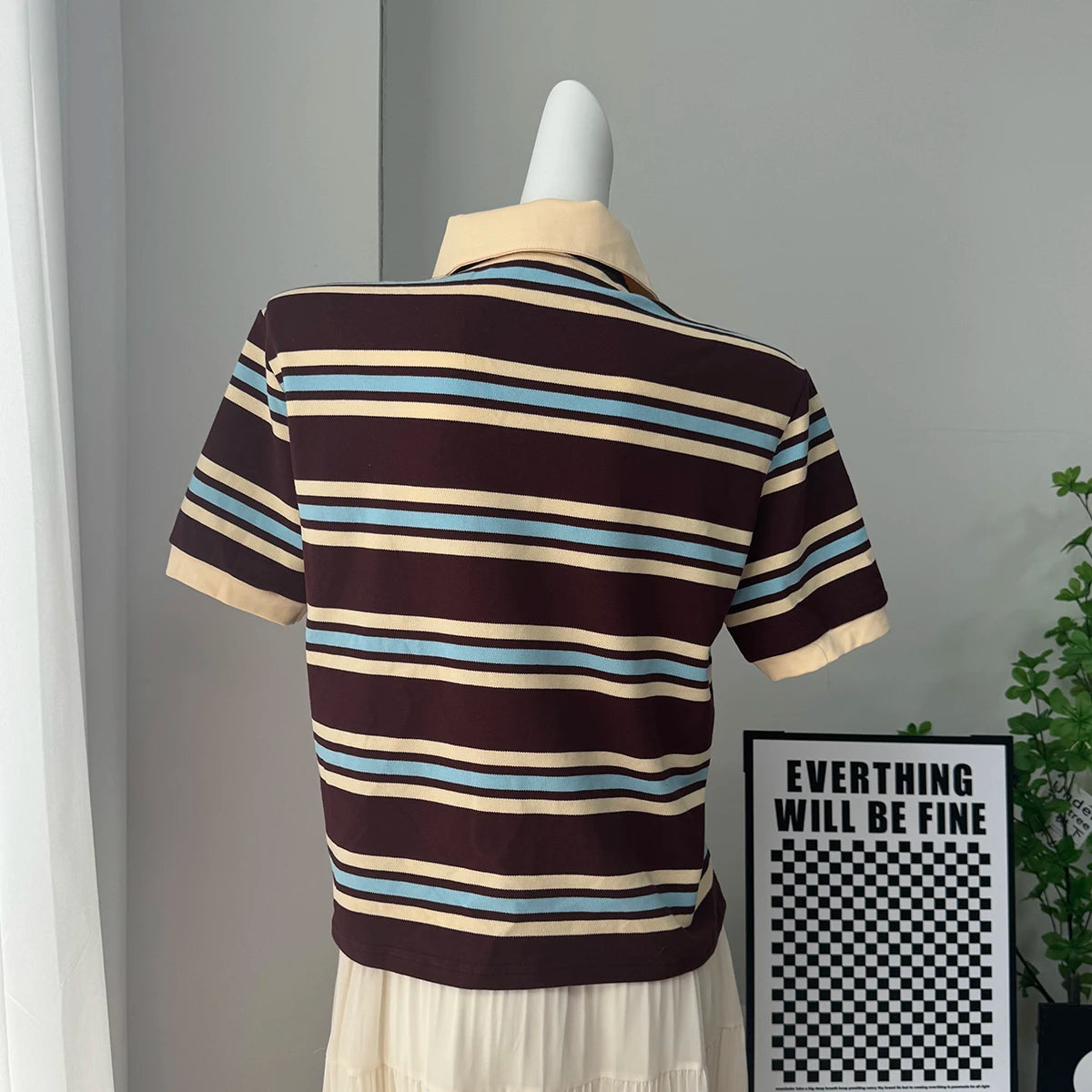 Hirsionsan Polo Neck T Shirt Women Soft Chic Tees 95% Cotton Jumper Clothes Loose Casual Pullover 2025 Summer New Crop Tops