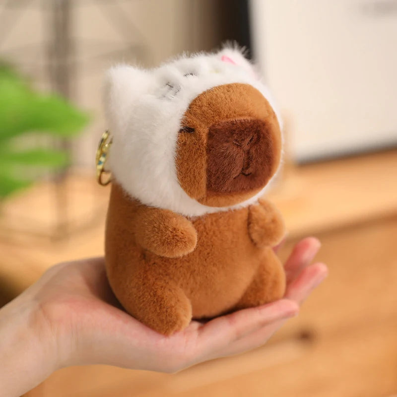 Capibara Plushies Doll Disney Stitch Pikachu Kuromi Lucifer Cat Hat Capybara Plush Toy Cartoon Stuffed Animal Doll Xmas Gifts