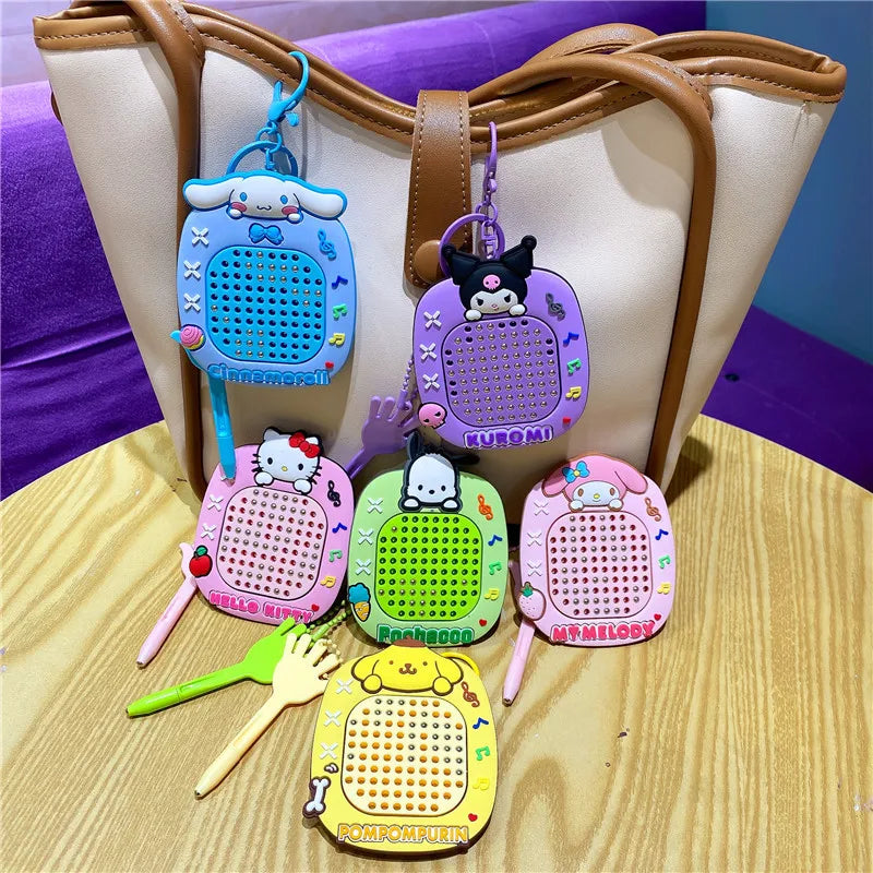 Cartoon Sanrio Hello Kitty Cute Anime Peripherals Toy Maze Decompression Healing Magnetic Suction Steel Ball Graffiti Key Chain