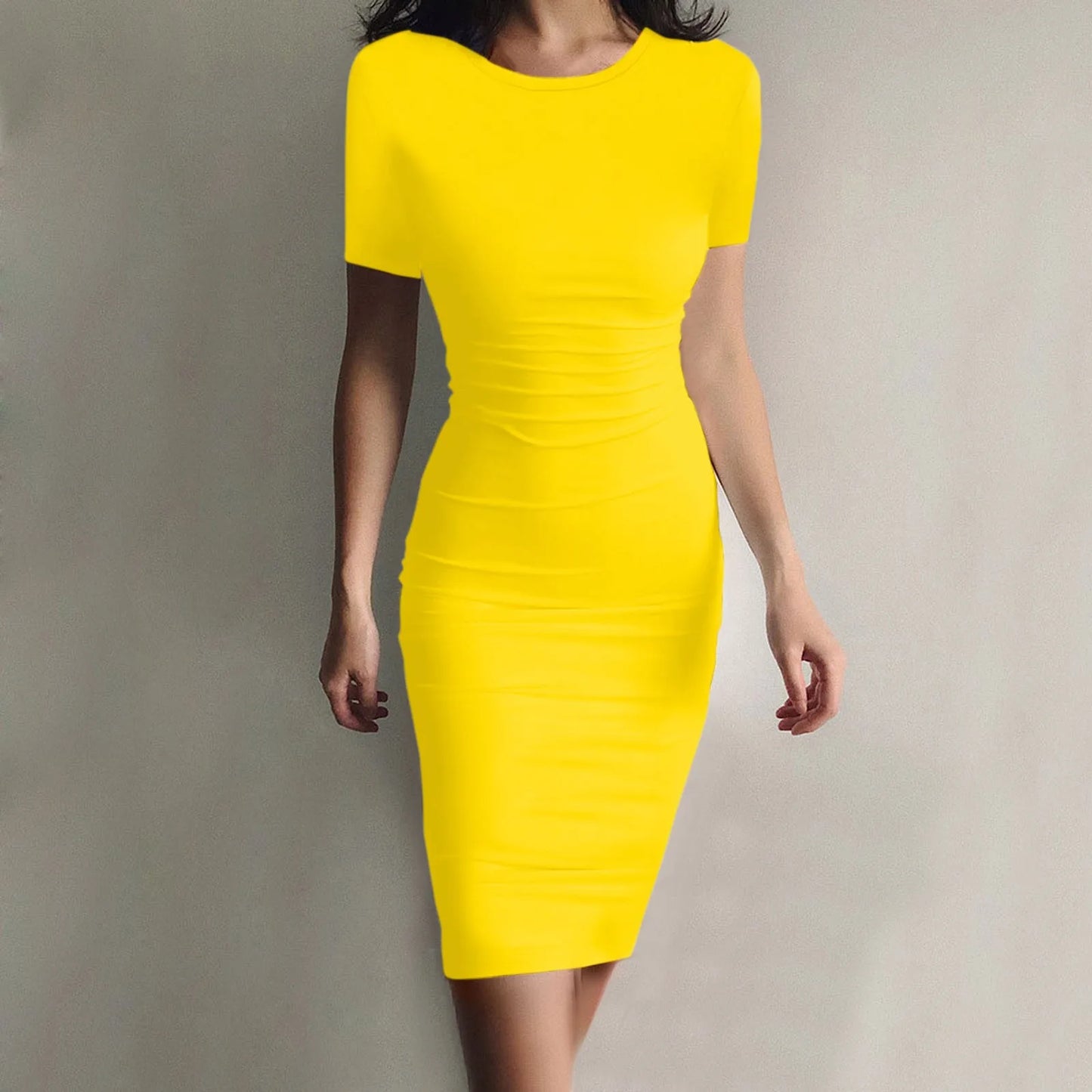 Summer Dress High Stretch Tank Robe Solid Short Sleeve Casual Slim Long Pencil Dress Women Sexy Maxi Dress Elegant Thin Vestido