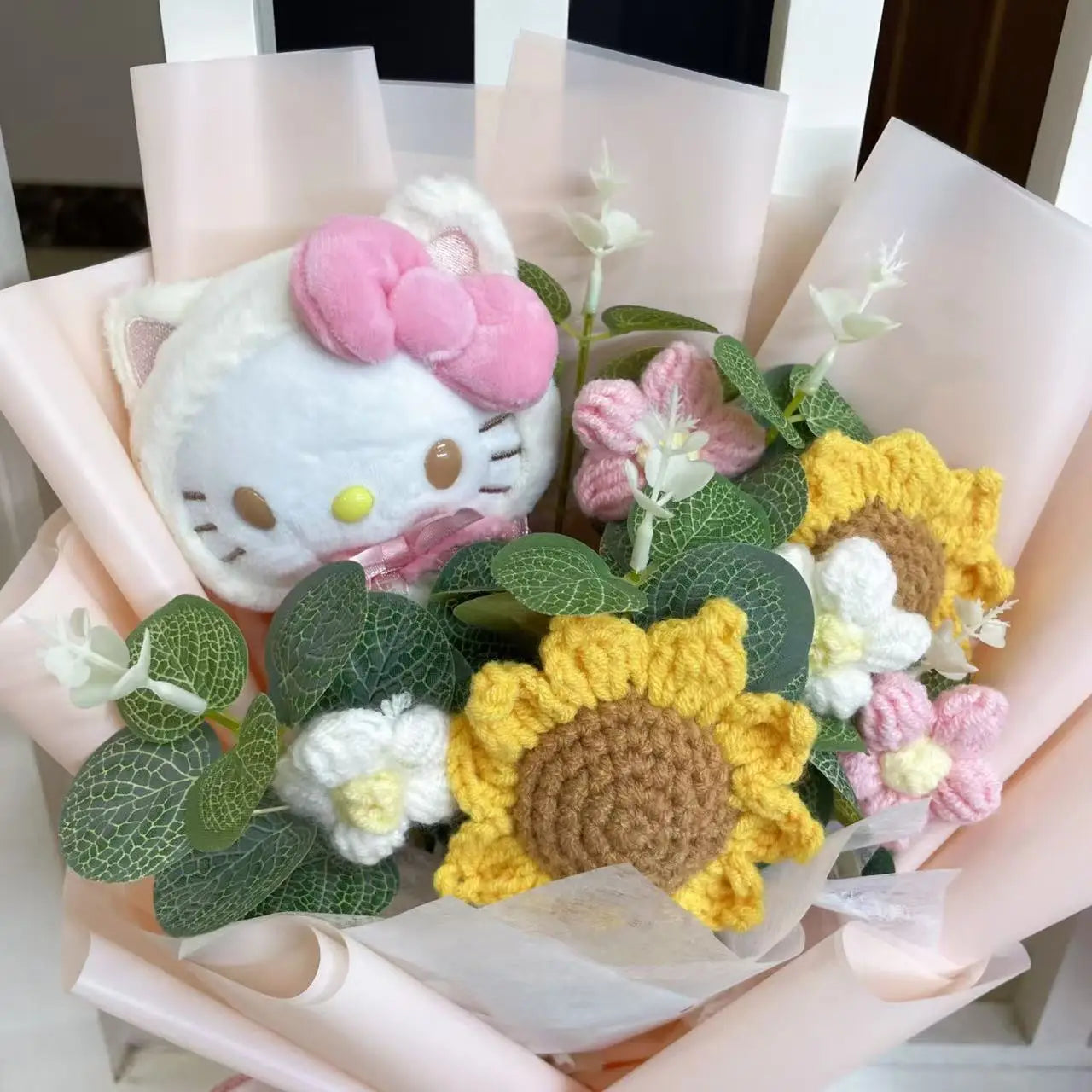 Finished Sanrio Bouquet My Melody Kuromi Cinnamoroll Hello Kitty With Sunflowers Valentine Christmas Graduation Gifts