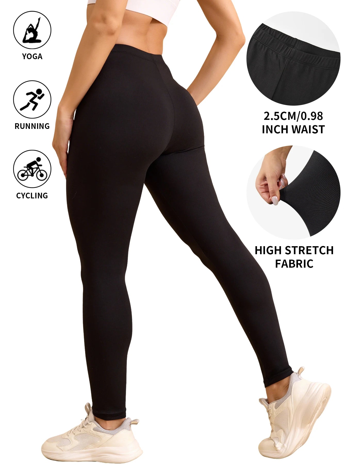 Women's Super Soft Leggings High Elasticity No See Through Workout Yoga Running Athletic Push Up Gym Long Fitness Leggings