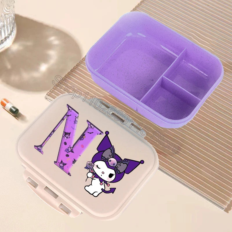 Kuromi Bento Lunch Box Sanrio Cartoon Letter A-Z Lunch Box Cute Girls School Food Storage Containers Children Birthday Gifts