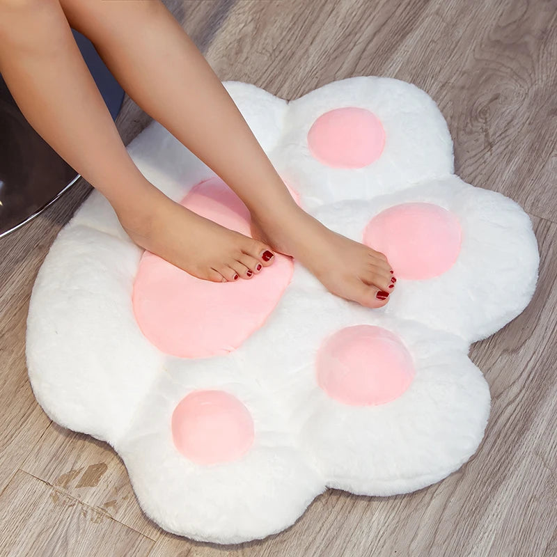 70cm Kawaii Plush Bear Paw Mat Cute Animal Bear Cat Foot Pillow Heart Plush Cushion Stuffed Soft Toys for Home Decor Gifts