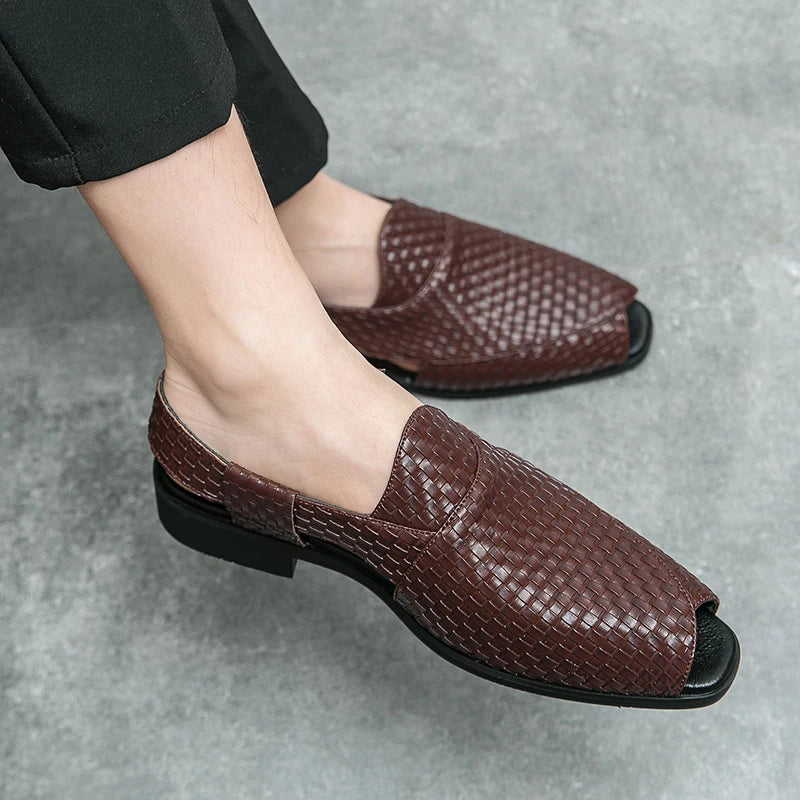 Sandals for Man Fashion Outdoor Roman Genuine Leather Indoor House Platform Male Beach Shoes Casual Men Sandals New In Summer