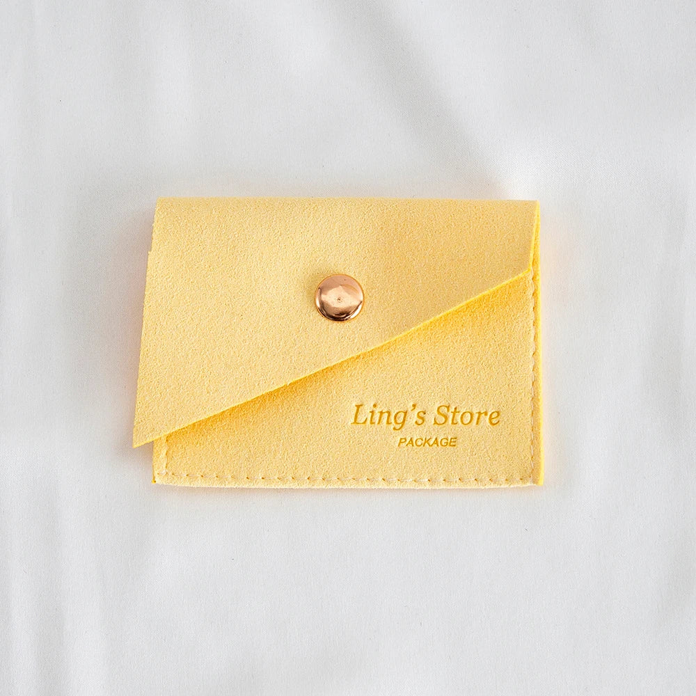 100Pcs Luxury Dark Green Microfiber Gold Snap Bag Envelope Button Purse Pouch For Ring Earrings Headset Coin Soap Gift Organizer