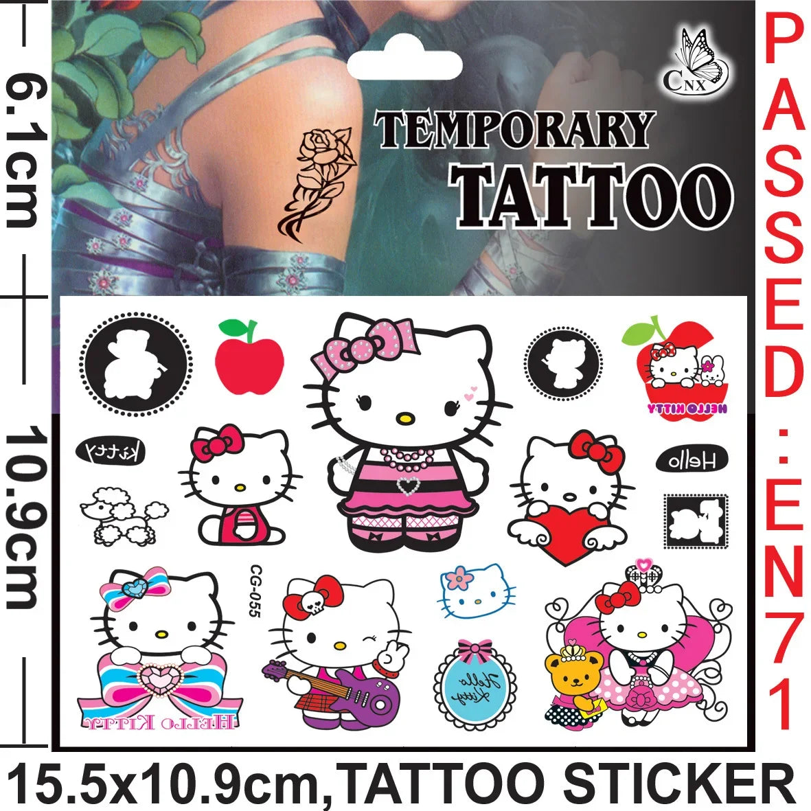 Sanrio series Tattoo Stickers Waterproof Cute Sticker Anime Birthday Party Supplies Decoration For Kids Women Men Gift