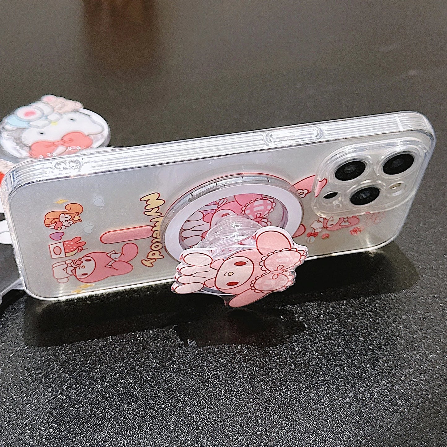 Sanrio Magnetic Mobile Phone Holder Cute Hello Kitty My Melody Kuromi Cinnamoroll Little Twin Star Keroppi Boy Girl Gift