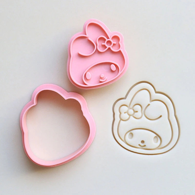Sanrio Cookie Mold Hello Kitty Kuromi Snoopy Pikachu Cartoon 3D Fruit Cutter Model Toys Kitchen Party Baking Tools Accessories