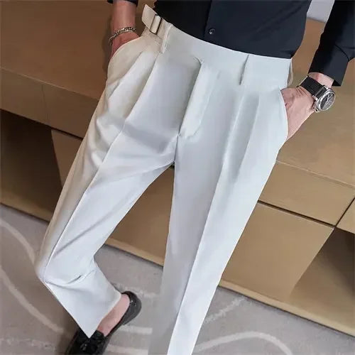 Men's Suit Pants, Fashion Slim Dress Trousers ,White Black Blue Green Pantalones Hombre Fall/Winter Male Pant, 2025 New