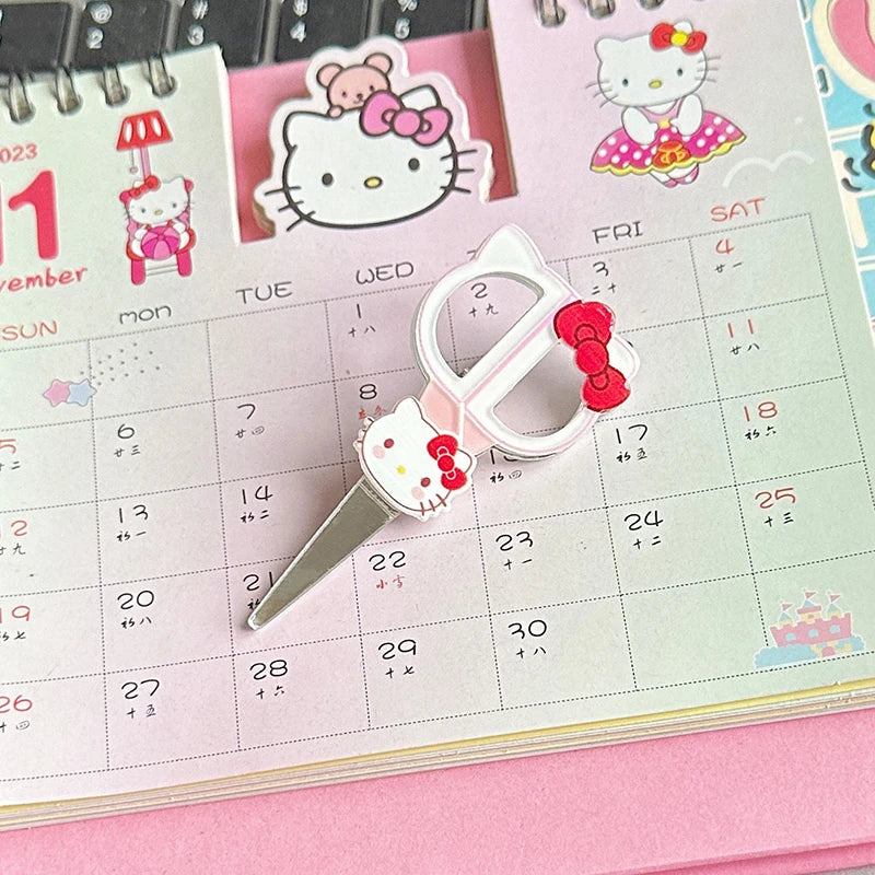 Sanrio Kawaii Hello Kitty Small Scissors Hairpin Cartoon Cinnamoroll My Melody Kuromi Pochacco Bangs Clip Sweet Girls Hair Clips