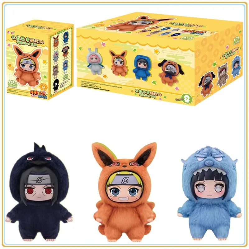 Original BANDAI Eaki Naruto Uzumaki Naruto Blind Box Shippuden Beast Party Series Plush Doll Anime Characters Are Cute Toys Gift
