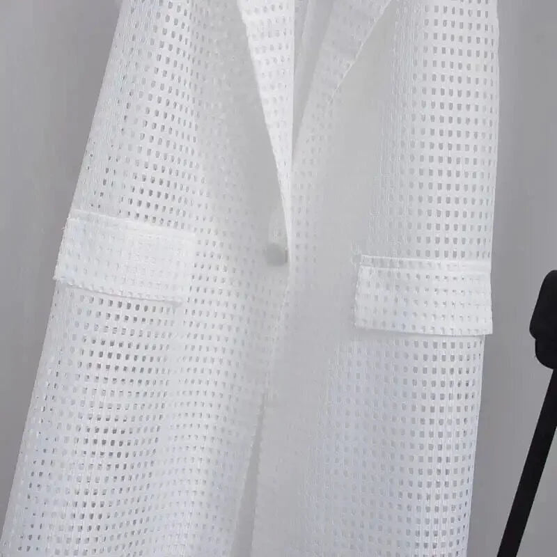 2025 Summer New V-NECKCollar Black White Suit Blazer Vest Jacket Women Style Commuter Sleeveless OL Cardigan Tank Coat