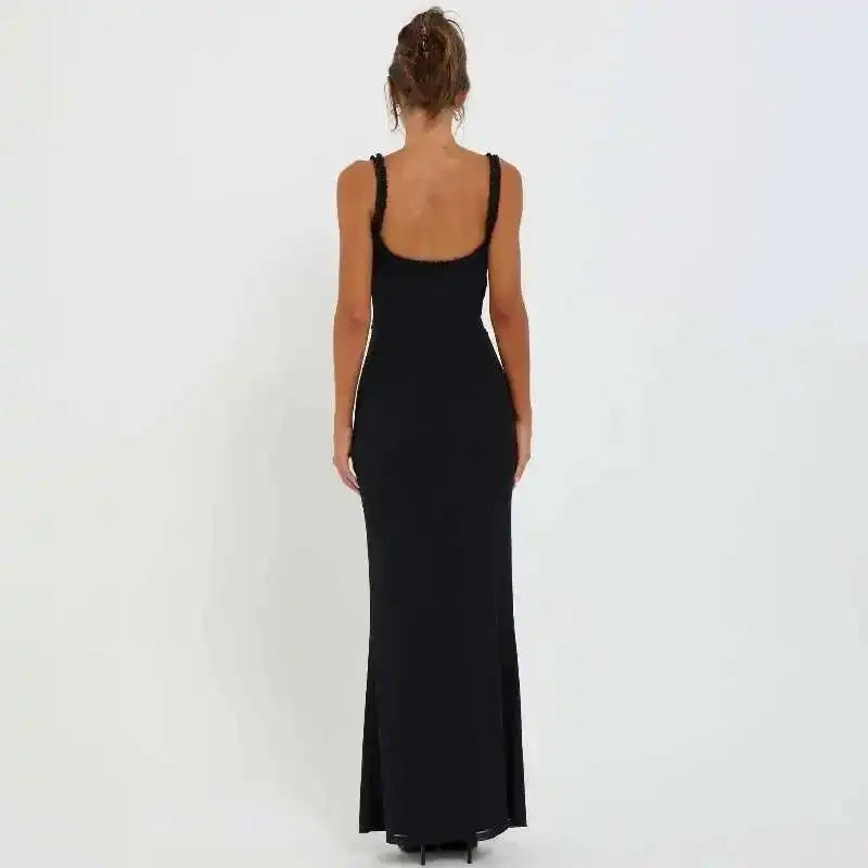 Giyu Sexy Evening Club Party Dresses Women 2025 Summer Sleeveless Backless Hollow Out Maxi Long Dress Elegant Bodycon White Robe
