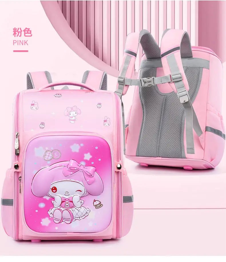 Sanrio Kuromi Melody Kt Primary School Students Girl Boy Children School Bag Large Capacity Backpack Cute Animation Pattern