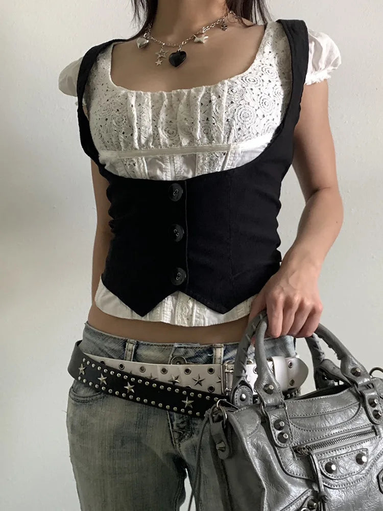 Solid Color Outer Waistband Vest Women's Cross-border Sleeveless Slim-fit New Fashion Top Women