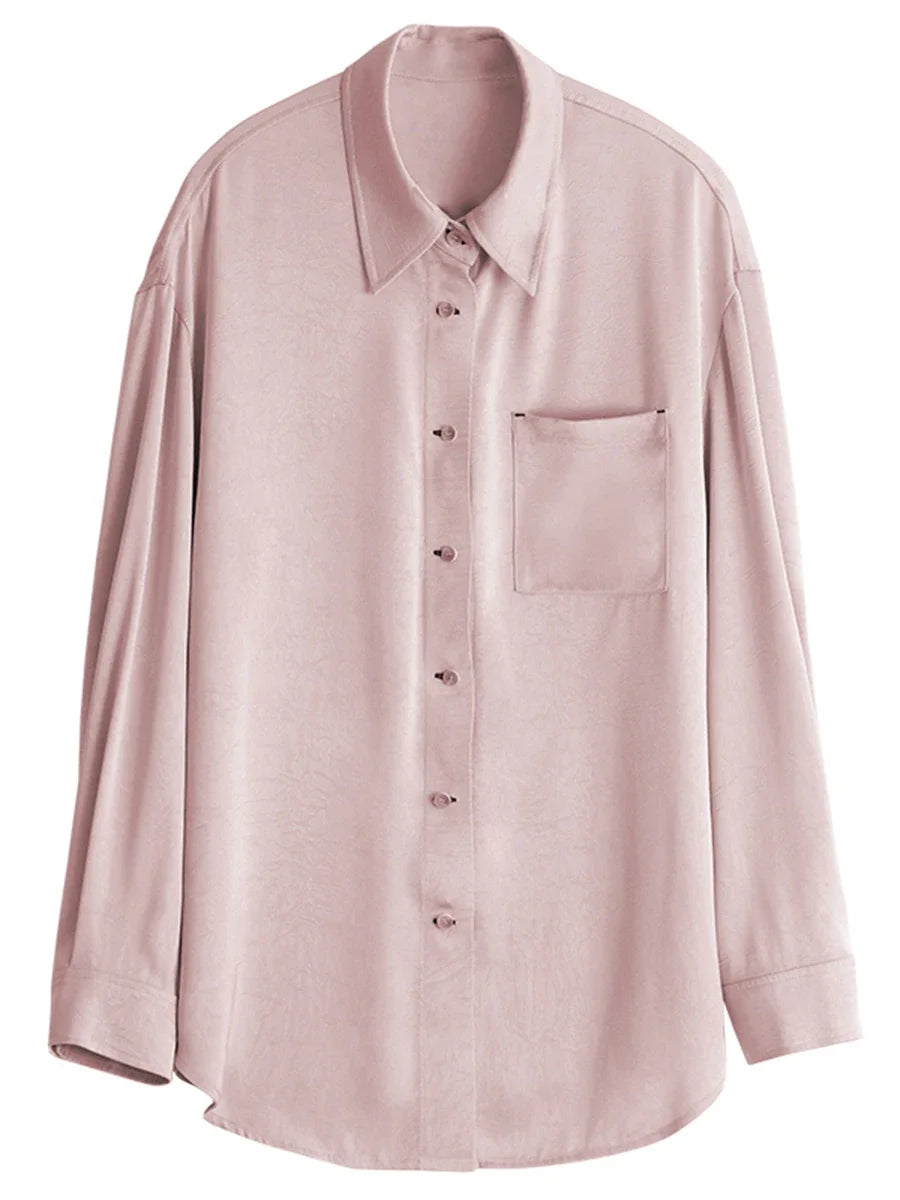 CHIC VEN Korean Women Shirt White Solid Pleated Side Slit Loose Long Sleeved Woman Blouses Female Tops Spring Summer 2025