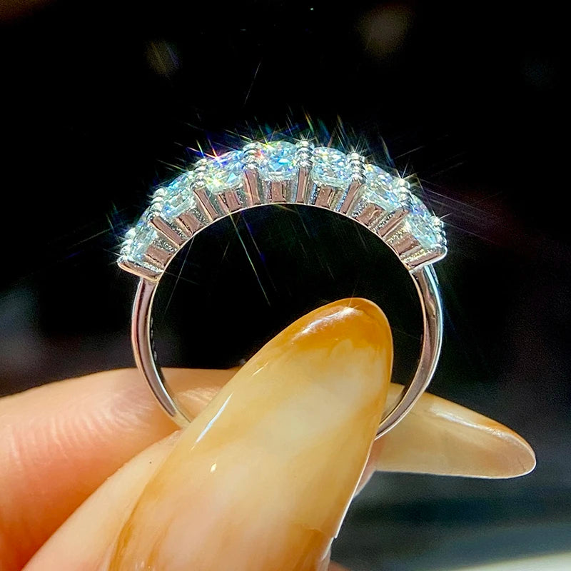 KNB Luxury 1.4ct D Color Moissanite Diamond Ring for Women Real 925 Sterling Sliver Wedding Engagement Eternity Band Jewelry New