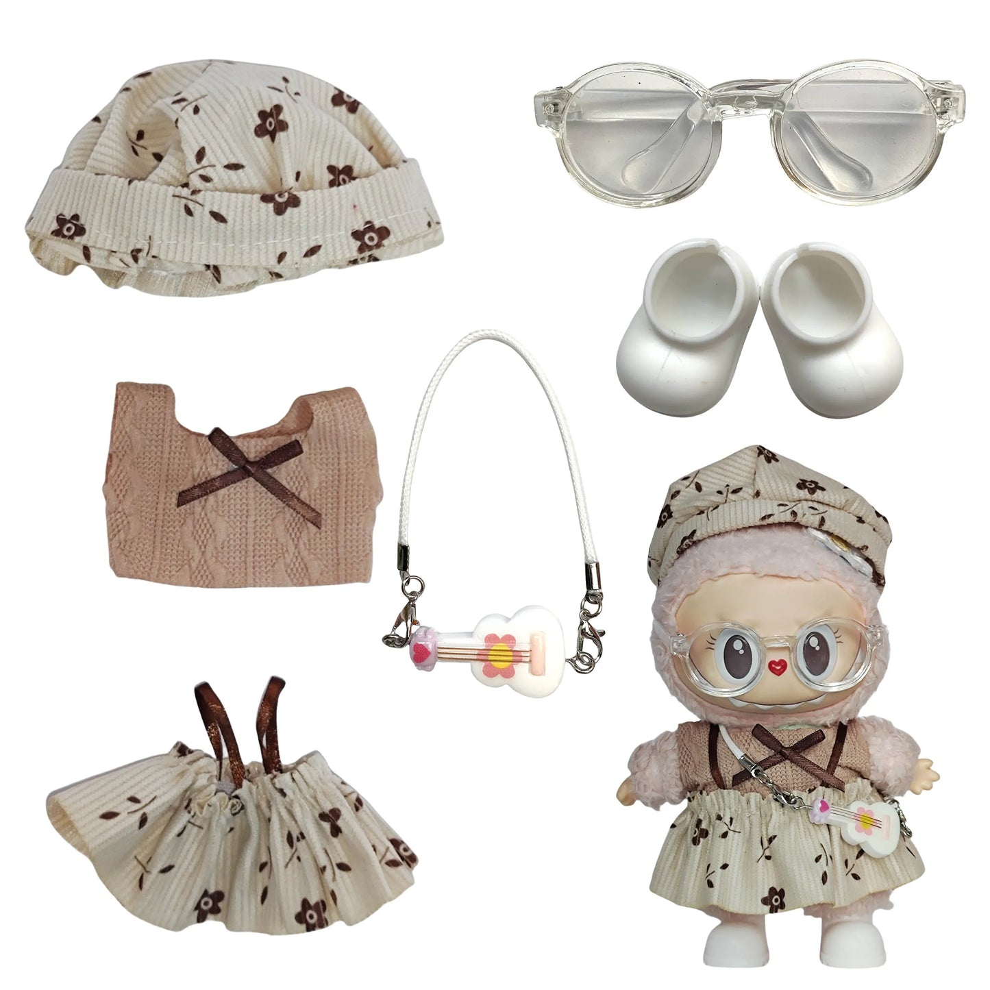 Labubu 1st & 2nd Gen Outfit - 17cm Sitting Vinyl Figure Clothes | Casual Style | Pop Mart Collectible