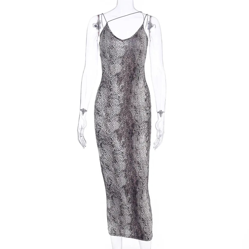 Dulzura Women Party Club Evening Streetwear Leopard Bodycon Midi Dress 2024 Summer Clothes Wholesale Items For Business