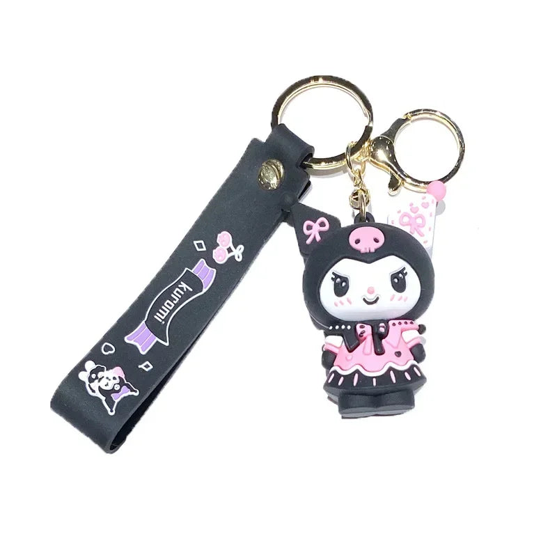 Kawaii Sanrio Hello Kitty Keychain My Melody Kuromi Cinnamoroll Pompom Purin Pendant Keyring Cute Littletwinstars Keychains Toys