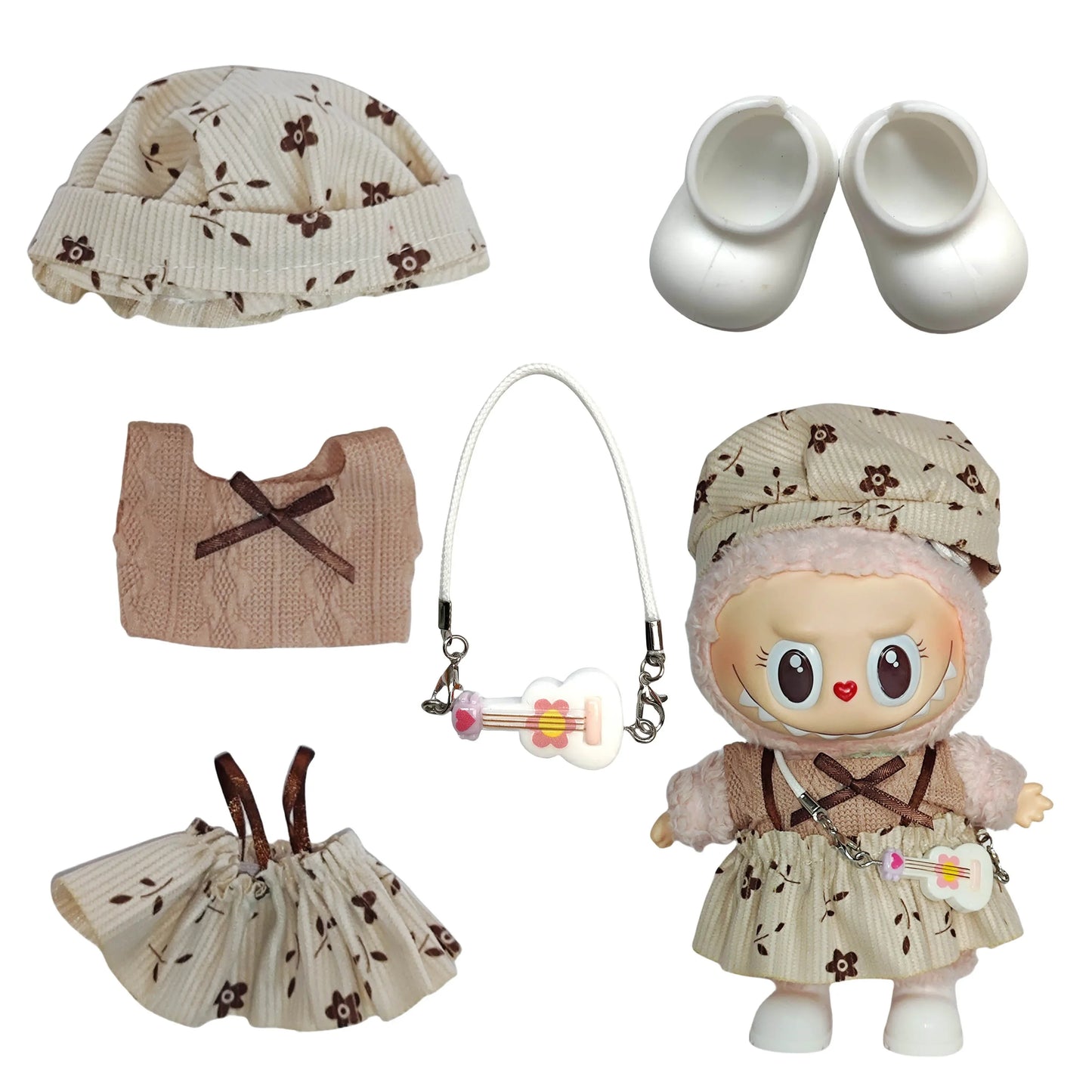 Labubu 1st & 2nd Gen Outfit - 17cm Sitting Vinyl Figure Clothes | Casual Style | Pop Mart Collectible