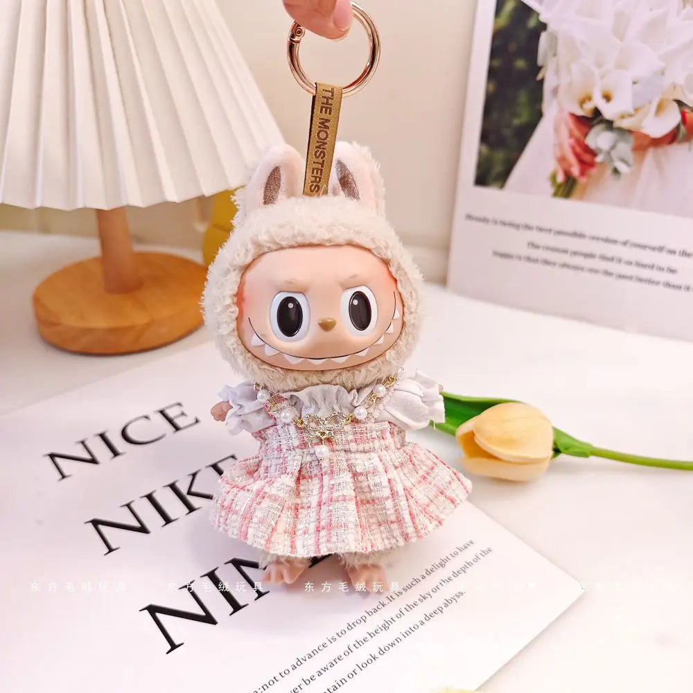 Labubu Macarons Pendant Clothes Popular Labubu Vinyl Toy Blind Boxes Pop Mart Dolls Clothing Labubu Holiday Children'S Gift