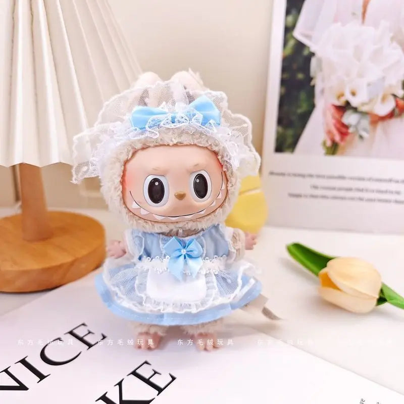 Labubu Macarons Pendant Clothes Popular Labubu Vinyl Toy Blind Boxes Pop Mart Dolls Clothing Labubu Holiday Children'S Gift