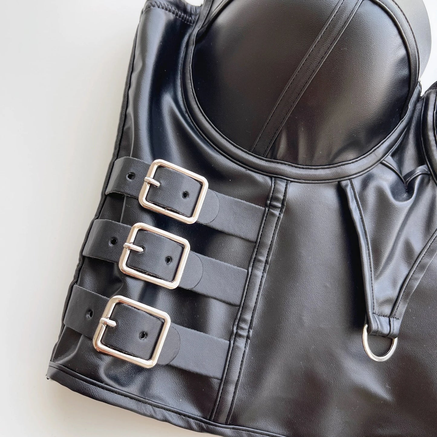 SINGREINY Sexy Cool Girl PU Leather Camis 2025 Fashion Black Backless Straps Tank Women American Retro Clubwear Slim Crop Tops