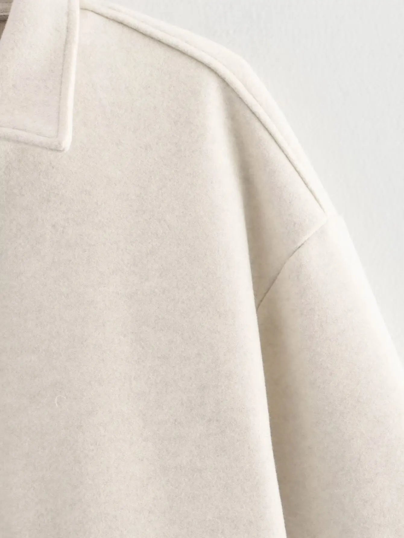 Autumn and winter fashion lapel long-sleeved zipper woolen coat 2024 European and American loose casual jacket