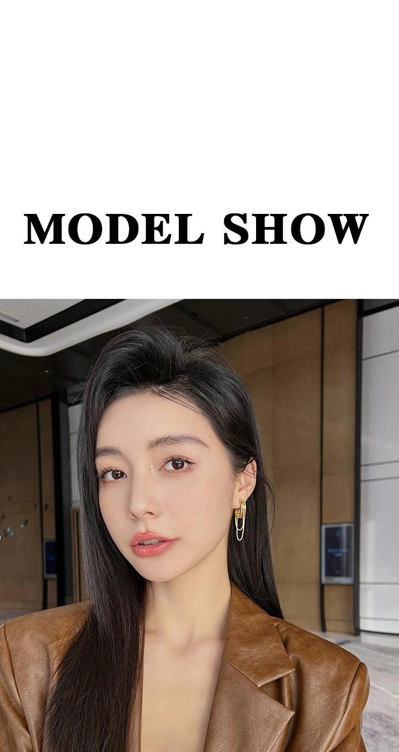 Feminine Temperament Metal Tassel Geometric Earrings 2024 New Design Jewelry Wedding Party Luxury Accessories For Women‘s Gift