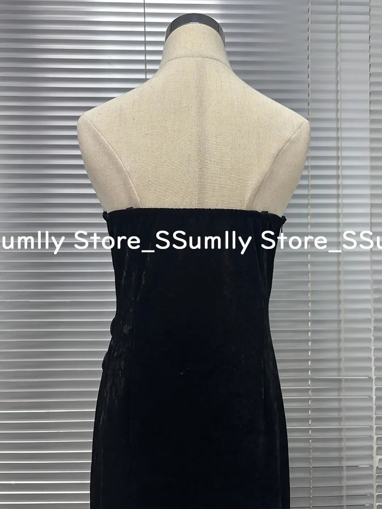 Summer Gothic Grunge Y2k Lace Dress Women Dark Academia Sexy Slim Party Dresses Korean Fashion Design Festival Long Prom Dress