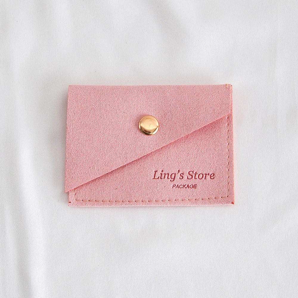 100Pcs Luxury Dark Green Microfiber Gold Snap Bag Envelope Button Purse Pouch For Ring Earrings Headset Coin Soap Gift Organizer