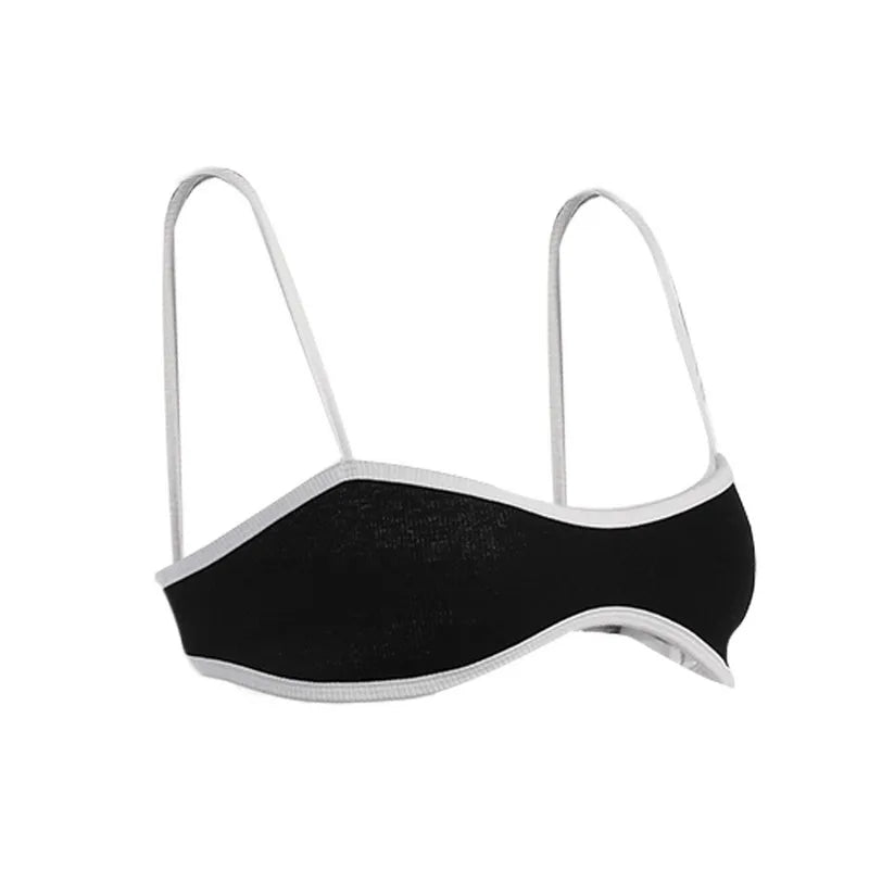 Women Camisole Summer Clothes Spaghetti Straps Low-cut Contrast Color Slim Tops Sexy Club