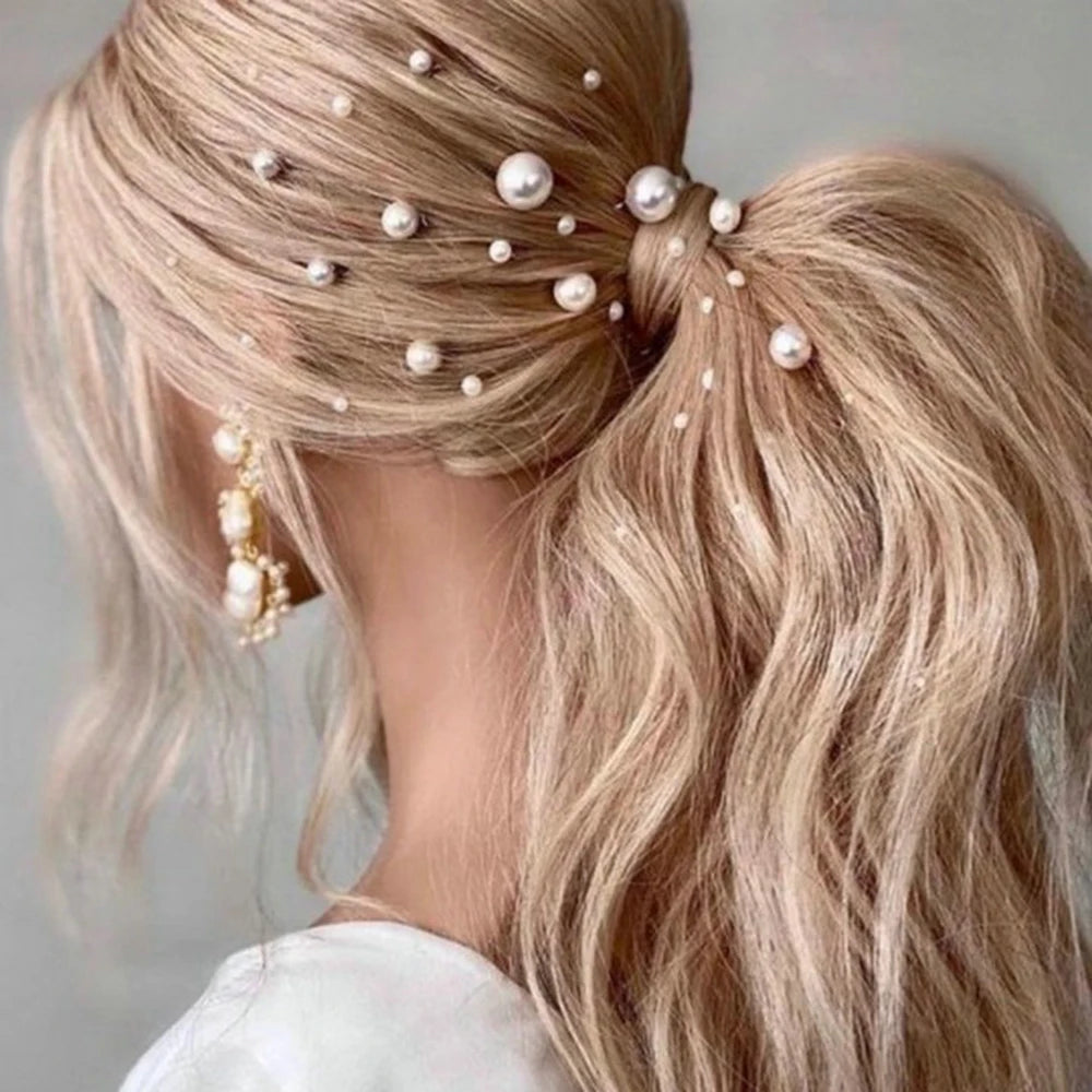 Bridal Wedding Hair Accessories Rhinestone Hair Pins Forks for Women Pearl Hairpins Bride Headpiece Party Jewelry Gift Dropship