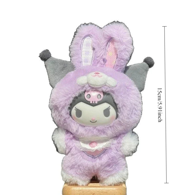 Sanrio Plush Fairy Rabbit Baby Series Cute Collectible Figurine Melody Kuromi Hellokitty Cinnamoroll Anime Doll Toys Gifts