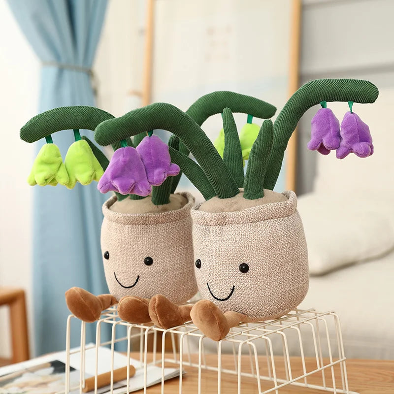 25cm シミュレーション 漫画 プラントポットシリーズ ぬいぐるみ 多肉植物 チューリップ ユリ ぬいぐるみ おもちゃ ホームデコレーション リビングルーム 寝室 女の子へのギフト