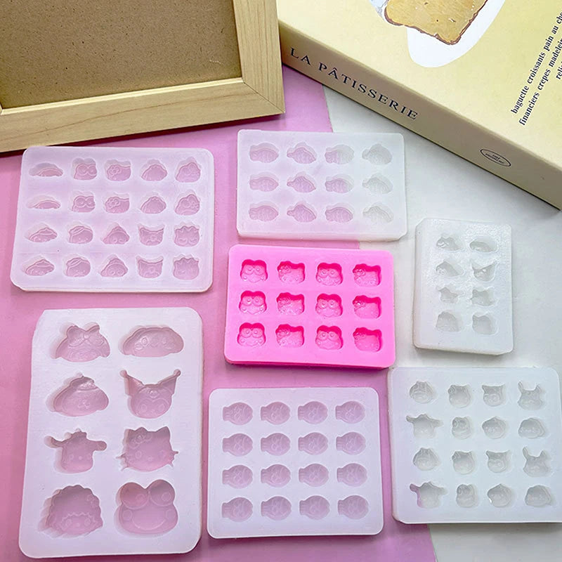 Sanrio Hello Kitty Silicone Mold Anime Kuromi Cinnamoroll My Melody Summer Jelly Ice Chocolate Food Grade Jelly Silicone Mold