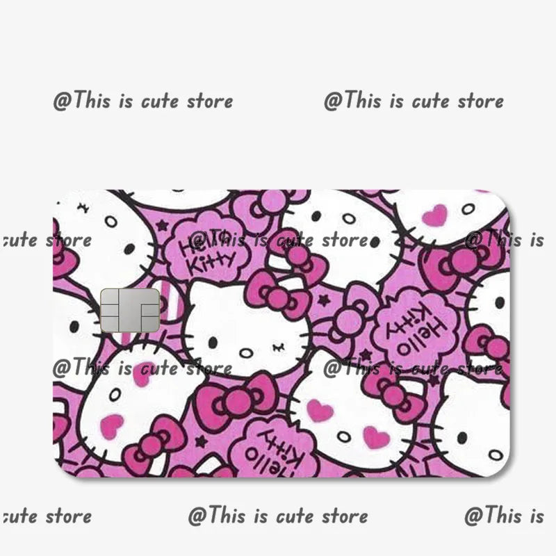 Sanrios Hello Kittys Kuromi Credit Card Skin Stickers for Bank Card Bus Anime Rilakkuma Metro Card Sticker Waterproof Girls Gift