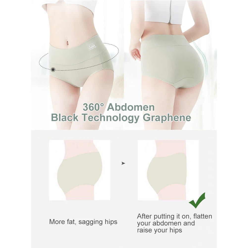 5PCS/Set M-XXXL High Waist Pure Cotton Panties Women Briefs Underwear Girls Panties Cotton Crotch Female Lingerie