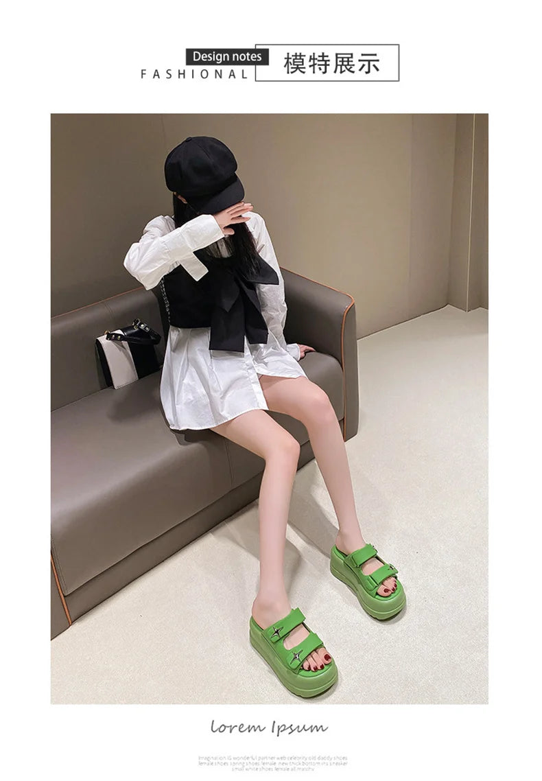Slippers for Women 2023 Summer New Fashion New Designer Platform Slippers Female Solid Color Fashion Casual Flip Flops Women