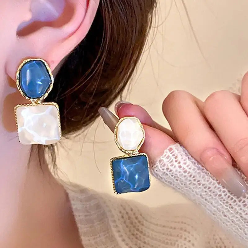 925 Silver Needle Korean Fashion Dream Colorful Crystal Earrings For Women Jewelry 2025 Trending Luxury Cube Sugar Stud Earrings