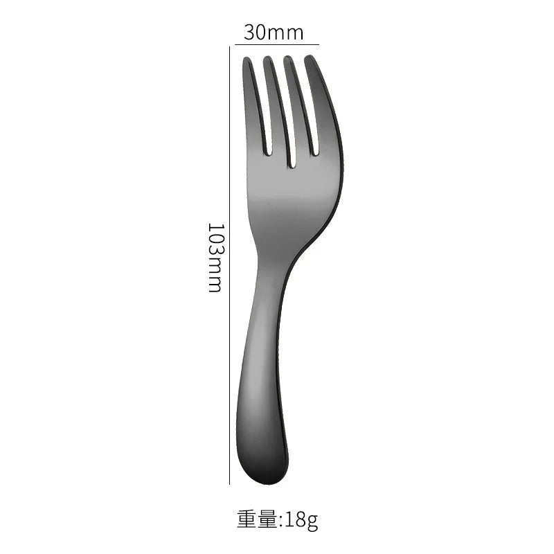 Outdoor Tourism 304 Stainless Steel Portable Tableware, CHILDREN'S Tableware, Dessert Tableware, Spoon and Fork Combination