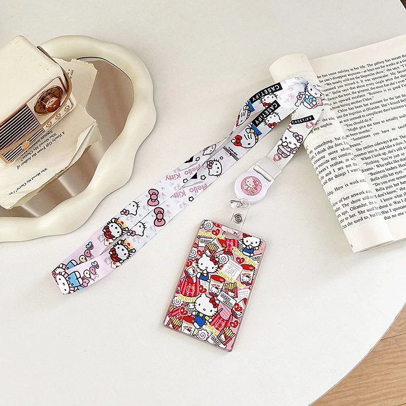 Sanrios Card Bag Cute Anime Figure Cinnamoroll Kuromi Id Bus Card Storage Case Holder Melody Pochacco Students Card Sleeve Gift