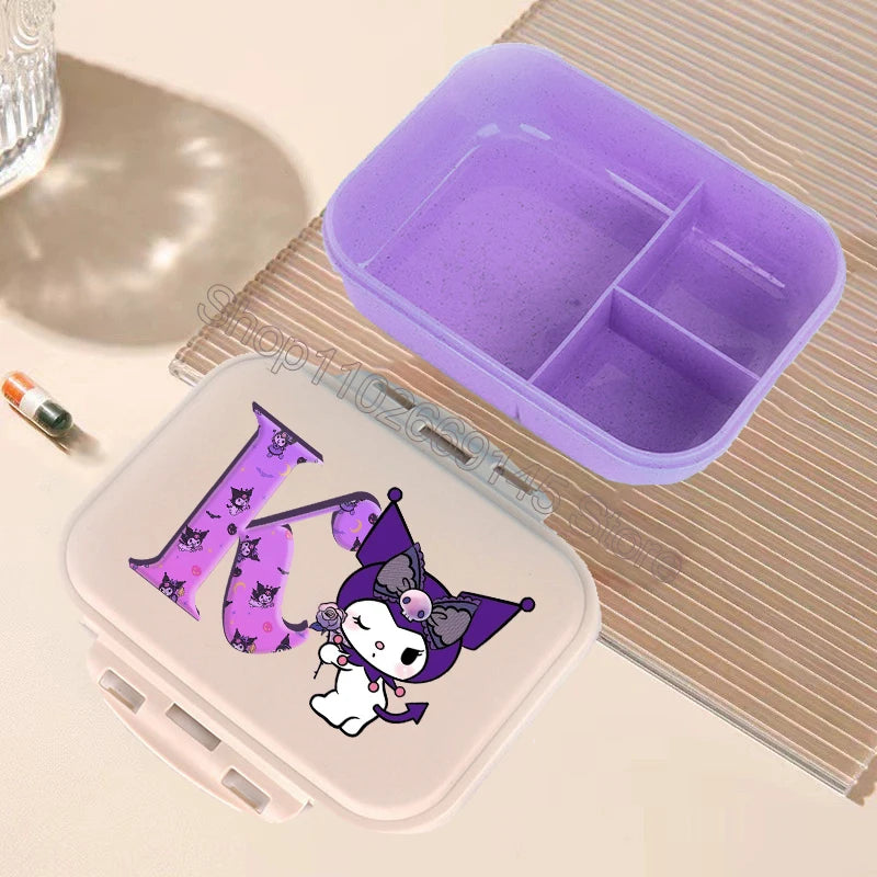 Kuromi Bento Lunch Box Sanrio Cartoon Letter A-Z Lunch Box Cute Girls School Food Storage Containers Children Birthday Gifts