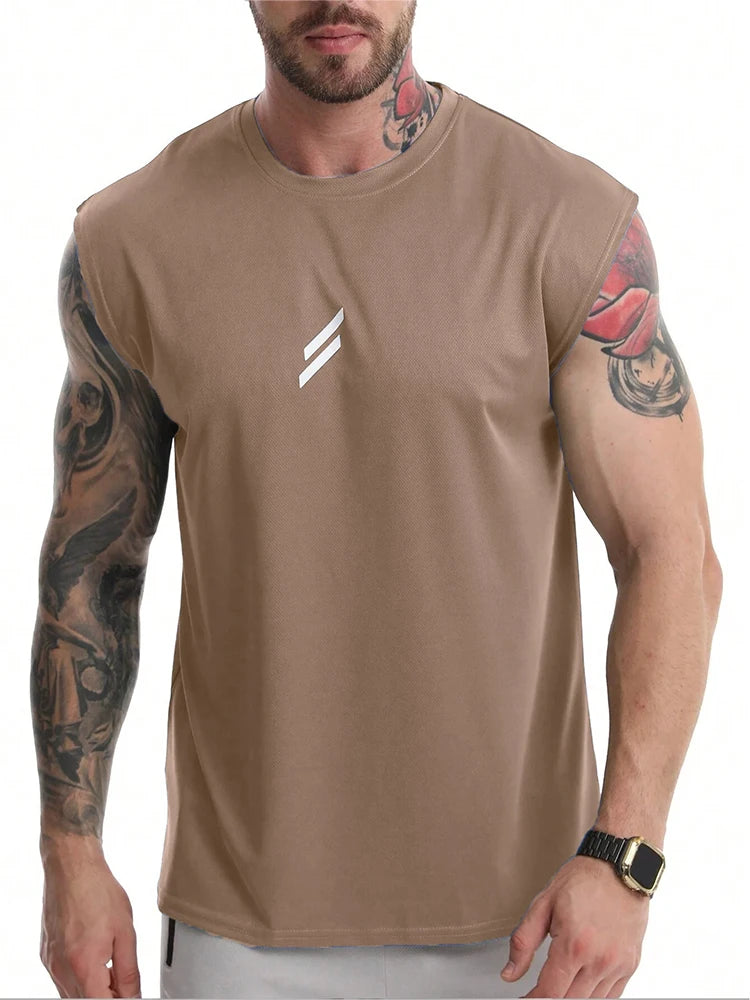新作 夏 フィットネス スポーツ タンクトップ メンズ 通気性 ゆったり メッシュ トレーニング ノースリーブ Tシャツ 速乾 ベスト 男性 フィットネスウェア